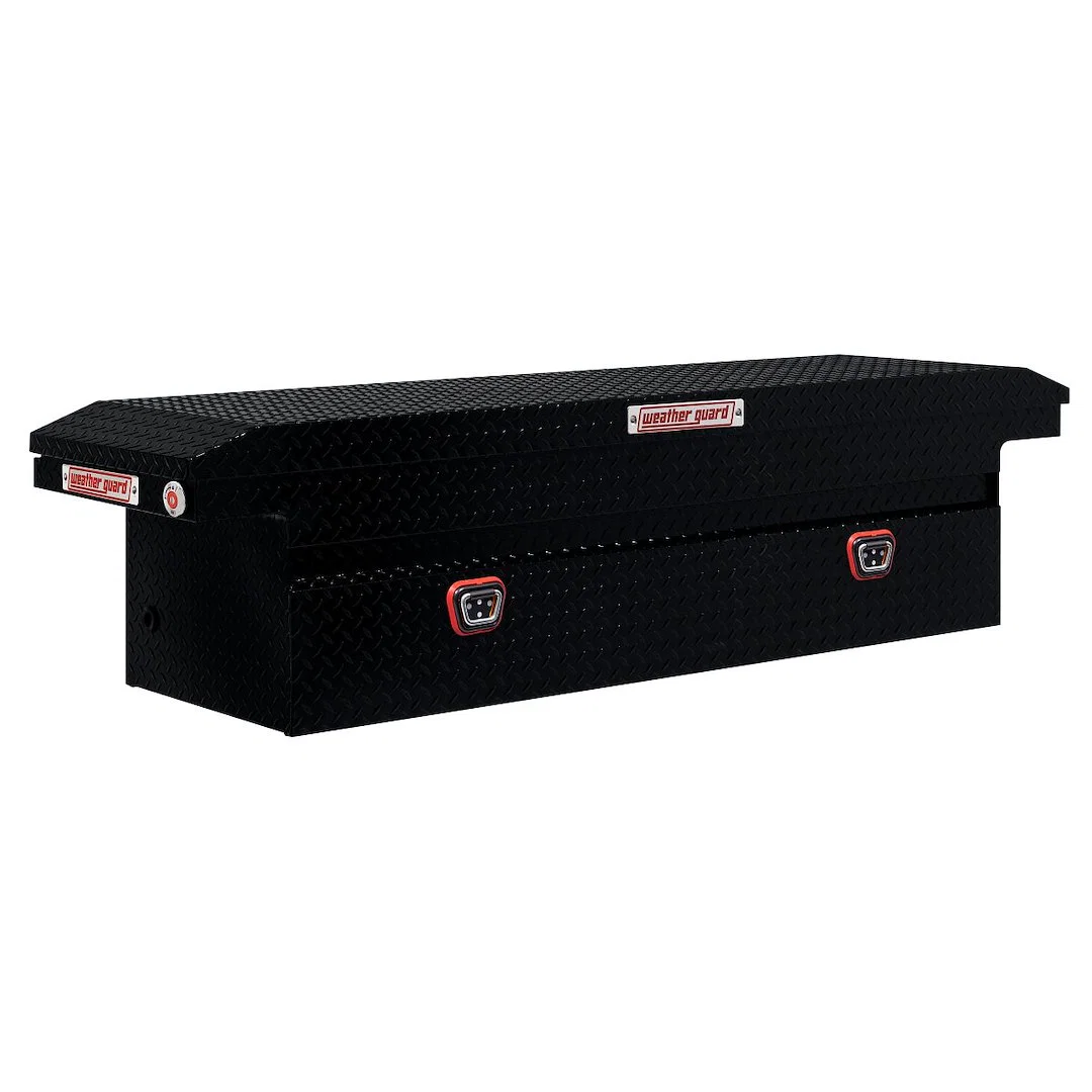 121-5-04 – WEATHERGUARD Tool Box, Crossover Low Profile Single Lid Powder Coated Gloss Black Aluminum 20 Inch Length ...